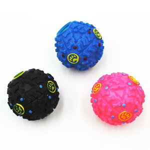 ペット用おもちゃ 犬用 知育 おやつボール ドッグフード 早食い防止 発声 スクイーカー インタラクティブ トレーニング しつけ ソフトゴム(x2)