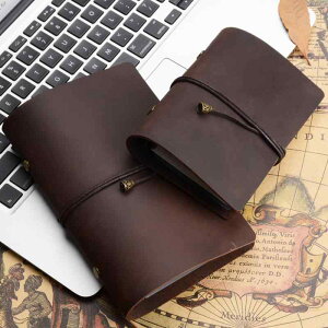 ノート 本革 牛革 クレイジーホースレザー レトロ ヴィンテージ アンティーク調 ルーズリーフ A5 A6 A7 トラベル ビジネス 手帳 日記帳 メモ帳 ドーリン紙 クラフト紙 96枚