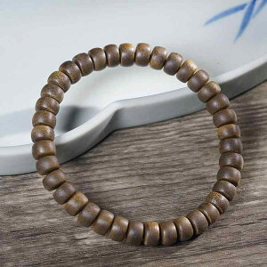 ブレスレット 男女兼用 ダラガン 沈香 黒油 そろばん珠 ディスク型 研磨仕上げ 数珠 念珠 腕輪 天然石 パワーストーン お守り 高級感