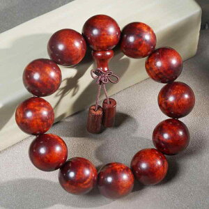 数珠 メンズ 紫檀 水波紋様 20mm ブレスレット 念珠 パワーストーン 厄除け 開運 コレクション 鑑賞用 高級感 研磨仕上げ