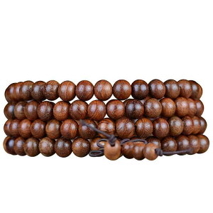 ブレスレット 男女兼用 紫檀 木材 108珠 念珠 仏珠 エスニック風 艶出し お守り 開運 厄除け 魔除け コレクション アイテム 癒し パワーストーン