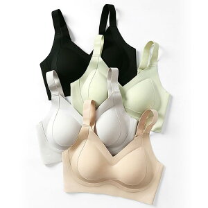 ブラジャー レディース ノンワイヤー シームレス リフトアップ 谷間メイク 下垂防止 調整型 グラマーサイズ着やせ 脇高ホールド 快適フィット 薄型 3/4カップ 大きいサイズ対応(x3)