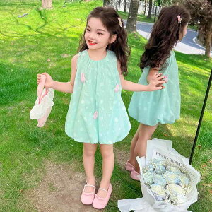ワンピース 女の子 ノースリーブ 夏 おしゃれ かわいい ベスト風 プリンセスドレス 花びらシルエット Aライン やわらか ポリエステル 子供服 ベビー服 お出かけ カジュアル
