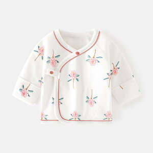 ベビー肌着 新生児 安心安全 綿100% 縫い目なし 柔軟加工 和尚着 前開き 打ち合わせ 春秋 赤ちゃん インナーウェア トップス 男の子 女の子 男女兼用 パジャマ かわいい イラストプリント 総