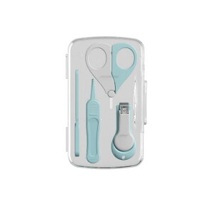 ネイルケア 新生児 ベビー 乳幼児 キッズ 携帯用 ポータブル 安全設計 4点セット プラスチック ステンレス製 爪切り 爪やすり 爪ケア 指先ケア お手入れ 男女兼用 ケース付き