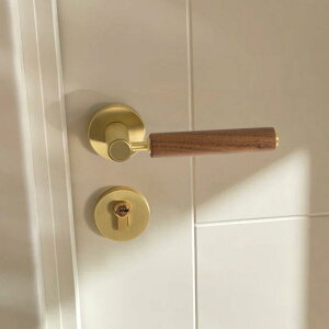 ドアロック 鍵 室内用 家庭用 マグネット式 静音 ウォールナット調 レトロ アンティーク調 新中式スタイル 分離型 ドアノブ ドアハンドル 亜鉛合金製