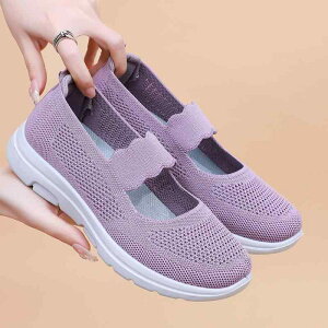 スニーカー レディース 軽量 通気性抜群 滑り止め ソフトソール クッション性 メッシュ 布靴 スリッポン シニア 高齢者 お母さん 普段履き ウォーキングシューズ 春夏