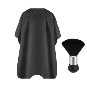 カットクロス 静電気防止 ポリエステルタフタ 大判 染髪ケープ プロ仕様 美容室 理容室 サロン ヘアーケープ ブラック