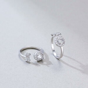 指輪 レディース S925 純銀製 プラチナカラー 電気メッキ加工 ラウンド 爪留め 空枠 未装飾 開口式 フリーサイズ サイズ調整可能 上品 おしゃれ 高級感 通勤 カジュアル デイリーユース