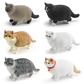 猫 キッズ リアルな動物フィギュア シャム猫 短毛猫 黒猫 PVC製 スタチュー 知育玩具 情景飾り 置物 オブジェ コレクション プレゼント ギフト