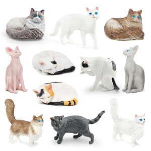 フィギュア キッズ リアル 猫 知育玩具 学習玩具 デボンレックス ラグドール 三毛猫 スフィンクス猫 置物 オブジェ PVC製 コレクション