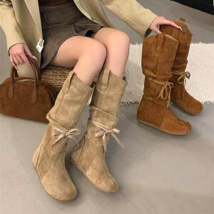 ショートブーツ レディース インヒール くしゅくしゅ スエード調 厚底 ラウンドトゥ レースアップ 編み上げ ウエスタンブーツ 韓流 韓国風 ファッション カジュアル 秋冬 ブラウン カーキ