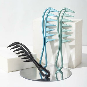 ヘアコーム メンズ 男性用 オールバック スタイリング レトロ プロ仕様 フィッシュボーン テクスチャー 粗目 ワイド歯 軽量 髪型セット 樹脂製 多色展開(x3)