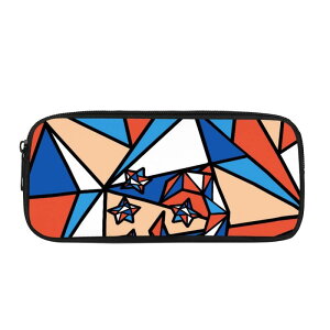 ペンケース 女の子 大容量 幾何学模様 カラフル 立体ポケット付き ポリエステル素材 学校用 文房具入れ メイクポーチ 筆入れ 筆箱 おしゃれ 男女兼用 オーダーメイド