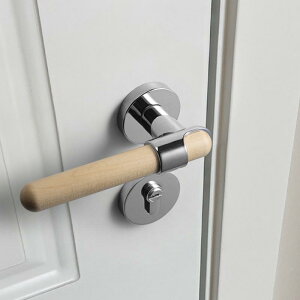 ドアロック 室内用 静音 マグネット式 ウォールナット材 木製ハンドル レトロ アンティーク ドアノブ 寝室 部屋 家庭用 交換 汎用タイプ