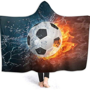 ブランケット フード付き 厚手 あったか 保温 防寒 3Dプリント ラグビー柄 毛布 キッズ 子供用 男女兼用 フリース ルームウェア 部屋着 ひざ掛け スポーツ カジュアル 室内用