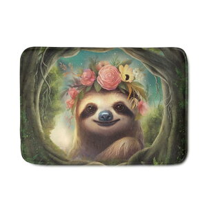 フロアマット 滑り止め フランネル 大判 オーダーメイド 写真プリント かわいい ナマケモノ プリント柄 モダン シンプル 家庭用 自宅用 ラグ 玄関マット