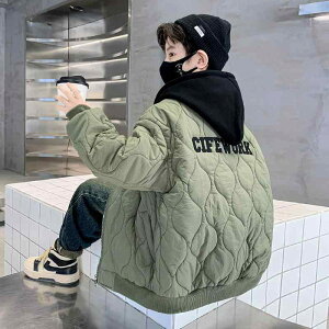 ジャケット 男の子 ジュニア 裏起毛 中綿入り 保温 暖かい スタジャン ベースボールジャケット 秋冬 アウター 長袖 丸首 カジュアル スクール 通学 ジャンパー 無地 英字 厚手 ソフトタッチ