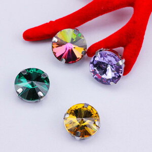 ラインストーン 手縫い 爪付き ガラス製 衛星型 クリスタル DIY 手芸 デコパーツ 服飾雑貨 電気メッキ加工 ミックス アソート 複数サイズ 豊富なカラーバリエーション