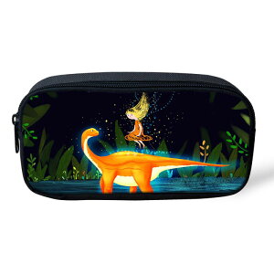 ペンケース 筆箱 男女兼用 キャラクター 恐竜 ポリエステル スクエア型 大容量 軽量 ソフトタイプ 小学生 中学生 高校生 通学 勉強 文房具 小物入れ