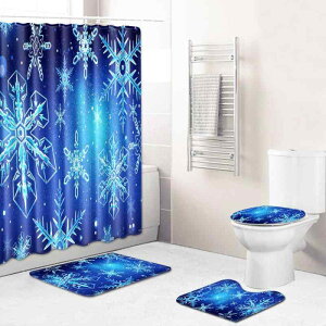 バスマット 吸水 速乾 滑り止め クリスマス 4点セット トイレマット ドアマット フロアマット バスルーム 洗面所 玄関用 ポリエステル モダン柄