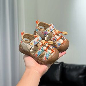 サンダル ベビー キッズ つま先保護 滑り止め 耐摩耗 男の子 女の子 よちよち歩き ファーストシューズ マジックテープ 小花柄 夏用 キャンバス カジュアルシューズ