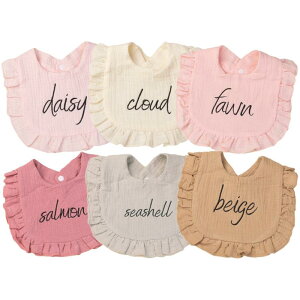 スタイ ベビー 吸水 ガーゼ 綿100% コットン 刺繍 フリル よだれかけ ビブ 出産祝い ギフト プレゼント おしゃれ 新生児 男の子 女の子 多色展開