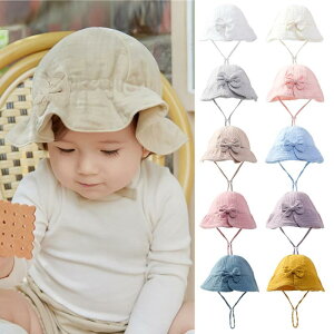 帽子 ベビー 女の子 春秋 薄手 通気性 日よけ 紫外線対策 サイズ調節可能 バケットハット フィッシャーマンハット かわいい プリンセス クレープ生地 新生児 乳幼児 0歳 1歳 2歳 赤ちゃん お