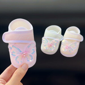 ファーストシューズ 女の子 滑り止め つま先保護 脱げにくい マジックテープ よちよち歩き 新生児 低月齢 柔らかい底 コットン素材 プリンセス 春秋