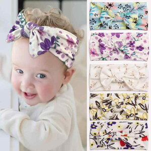 ヘアバンド ベビー 女の子 秋冬 欧米風 プリント リボン おしゃれ かわいい 柔らかい 快適 ポリエステル製 ハンドメイド 幼児向け
