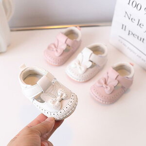 ファーストシューズ 女の子 ベビー 赤ちゃん 歩き始め 春夏 サンダル 0-1歳児 かわいい プリンセス 軽量 マジックテープ ソフトソール 無地 合成皮革 ホワイト ピンク