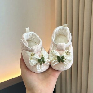 ファーストシューズ ベビー 女の子 滑り止め 柔らか底 通気性 快適 綿布 コットン プリンセス マジックテープ 春秋 0-18ヶ月対応 よちよち歩き あんよ靴