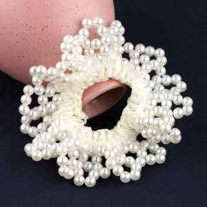 ヘアゴム レディース 上品 エレガント パール 編み込み 高級感 高弾力 ポニーテール お団子ヘア 日韓風 手作り 万能 まとめ髪 普段使い 丸型