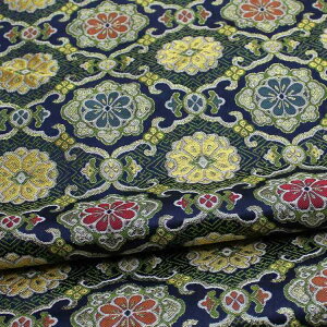 生地 ジャカード織り 雲錦 ポリエステル 錦緞 和服 帯 ドール服 チャイナドレス 舞台衣装 装飾用ファブリック 手芸 ハンドメイド 日韓スタイル 秋冬 グリーン 紺