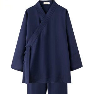 太極拳服 男女兼用 ユニセックス キッズ 道士服 カンフー服 武術服 春夏 薄手 吸汗速乾 通気性抜群 麻 リネン素材 斜め襟 ショート丈 長袖 半袖 上下セット ネイビー ブラック ホワイト