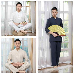 作務衣 メンズ 綿麻 上下セット 通気性 快適 部屋着 リラックスウェア 普段着 ヨガ 瞑想 太極拳 茶道 練習 座禅 中国風 長袖 7分袖