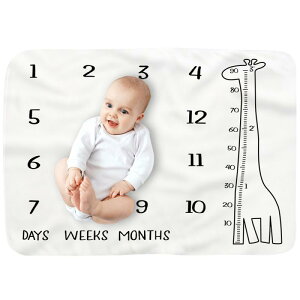 ブランケット ベビー 新生児 マイルストーン フォト 月齢フォト 記念撮影 写真撮影用 背景布 おくるみ フランネル 毛布 シンプル モダン 白黒 モノクロ(x2)