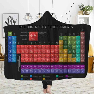 着る毛布 男女兼用 フード付き 3Dデジタルプリント 元素周期表柄 あったか 防寒 ブランケット ポンチョ 冬用 部屋着 ルームウェア ふわふわ ポリエステル シンプル(x2)