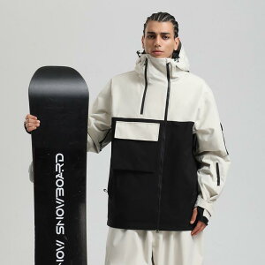 スキーウェア ユニセックス 男女兼用 防風 防水 透湿 中綿入り ゆったり オーバーサイズ スノーボード スノボウェア ワークスタイル 多機能ポケット 切り替えデザイン アメカジ ウィンター