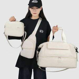 ショルダーバッグ メンズ レディース 兼用 防水 大容量 A4対応 3点セット 斜め掛け 肩掛け 鞄 耐摩耗 拡張可能 乾湿分離 旅行 出張 スポーツ 通勤 カジュアル シンプル おしゃれ ナイロン