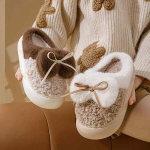 ルームシューズ レディース メンズ カップル 男女兼用 滑り止め あったか 保温 防寒 かわいい 犬柄 ドッグデザイン かかと付き もこもこ スリッパ フェイクファー 室内履き 厚底 EVAソール 秋