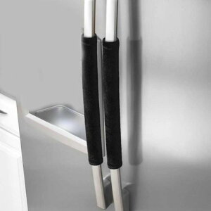 ハンドルカバー 冷蔵庫 電子レンジ ドア 取っ手用 油汚れ防止 防汚 手垢防止 傷防止 ベルベット素材 洗濯可能 着脱簡単 おしゃれ インテリア キッチン雑貨 2個セット