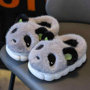ルームシューズ キッズ ベビー 子供 男の子 女の子 秋冬 厚底 滑り止め かかと付き 綿 室内履き かわいい アニマル柄 ホワイト グレー ピンク スリッパ
