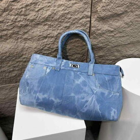 バッグ レディース デニム素材 レトロ カジュアル 大容量 個性的 トートバッグ ショルダーバッグ ファスナー開閉 内ポケット付き 手提げ鞄 日常使い