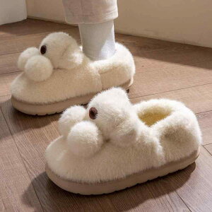 ルームシューズ レディース 女性用 秋冬 あったか 厚底 滑り止め クマ柄 もこもこ EVA底 かかと付き かわいい 室内履き ルームスリッパ
