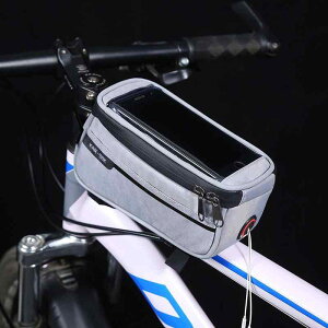自転車用 防水 タッチスクリーン対応 スマホ収納 小物入れ トップチューブバッグ ロードバイク マウンテンバイク サイクリング ポリエステル ブラック