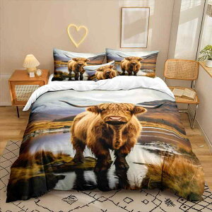 寝具 動物柄 3D立体 デジタルプリント 高精細 掛け布団カバー ベッドシーツ 枕カバー 3点セット ポリエステル モダン シンプル おしゃれ ダブル クイーン キングサイズ対応 寝室用