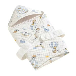 おくるみ 新生児 ベビー 6重 ガーゼ フード付き 吸水 速乾 通気性 純綿 コットン 四季兼用 オールシーズン 赤ちゃん 湯上りタオル バスタオル やわらか 敏感肌 かわいい 出産祝い ギフト プレ