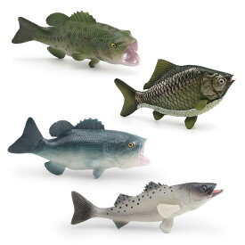 フィギュア キッズ 子供向け リアルな 精巧な 魚 淡水魚 フナ オオクチバス 水生生物 魚類フィギュア PVC製 知育玩具 学習玩具 水槽 アクアリウム 置物 デコレーション ディスプレイ コレクション