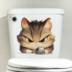 トイレステッカー かわいい 猫 ネコ モチーフ バスルーム 便座 デコレーション 装飾シール おしゃれ シンプルモダン PVC製 20x30cm(x2)